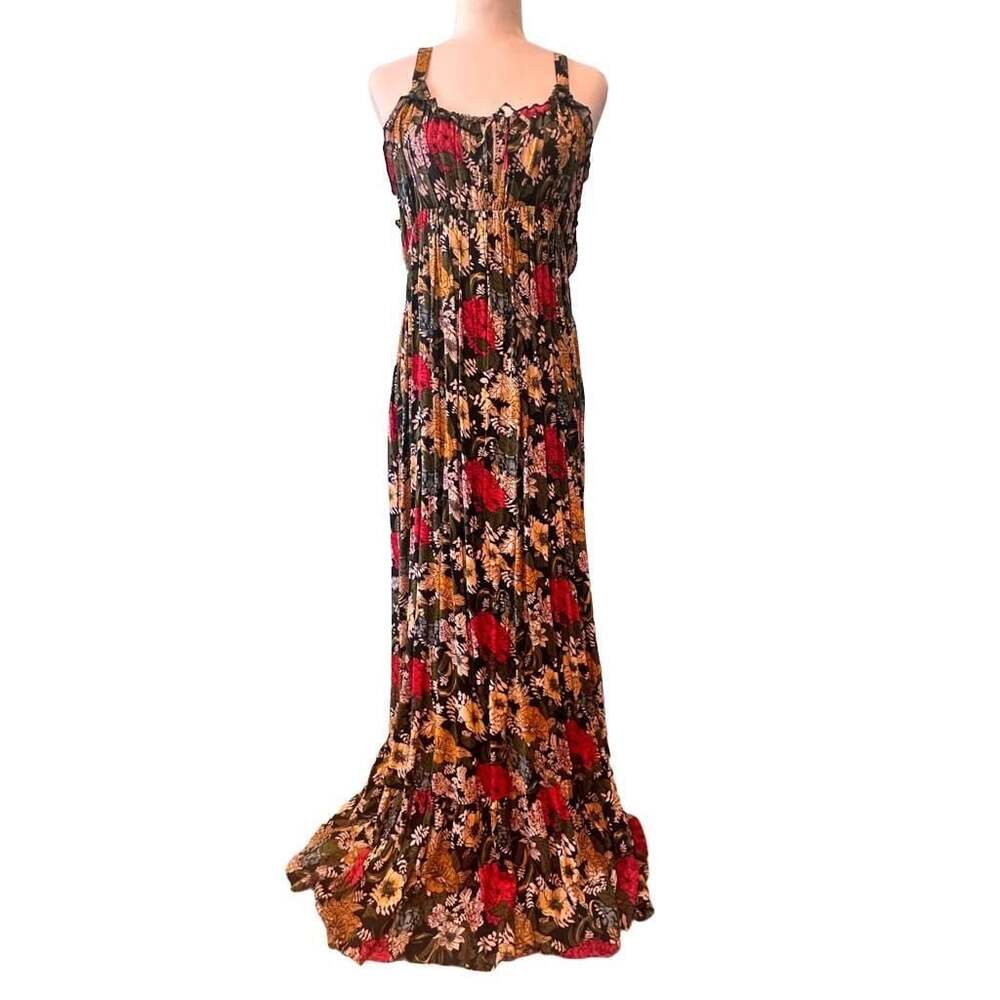 Natural Life Floral Smocked Maxi Dress Extra Large